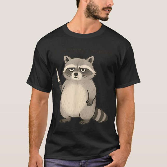 Camiseta I Require Snacks Funny Mpy Raccoon Trash Meme Snac (Frente)
