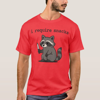 Camiseta I Require Snacks Raccoon friends