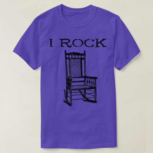 Camiseta I Rock Rocking Cadeira Engraçado Drummer Guitarra  (Frente do Design)