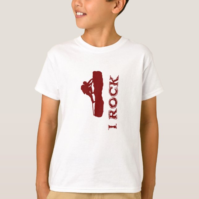 Camiseta i Rock (vermelho) Unisex Kids Tee (Frente)