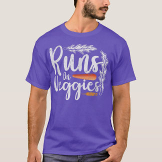 Camiseta I Run On Veggies Funny Vegan Vegetarian Runner Veg