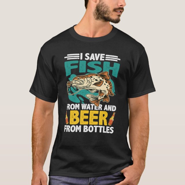 Camiseta I Save Fish From Water And Beer From Bottles (Frente)