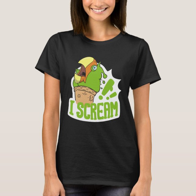 Camiseta I Scream Ice Cream Parrot Screaming for Cockatiels (Frente)