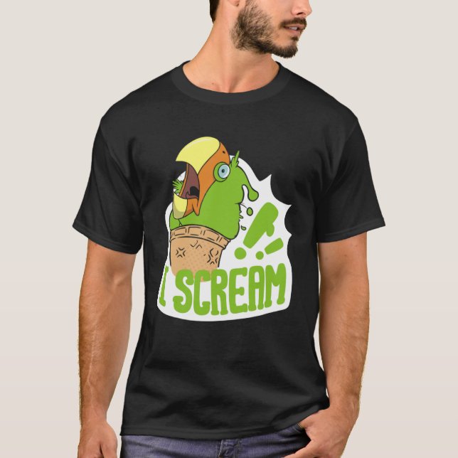 Camiseta I Scream Ice Cream Parrot Screaming for Cockatiels (Frente)