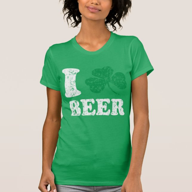 Camiseta I Shamrock Beer Irish Dia de São Patrício (Frente)