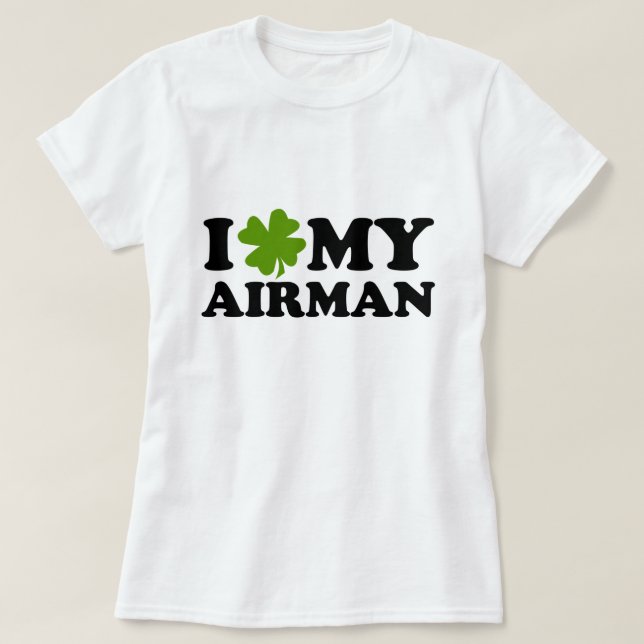 Camiseta I (shamrock) Meu Airman (Frente do Design)