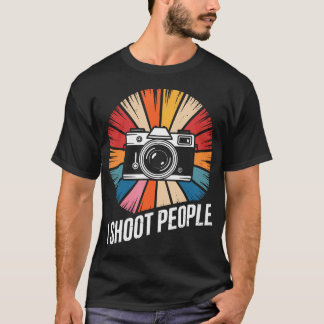 Camiseta I Shoot People Funny Camera Photography Retro Wome