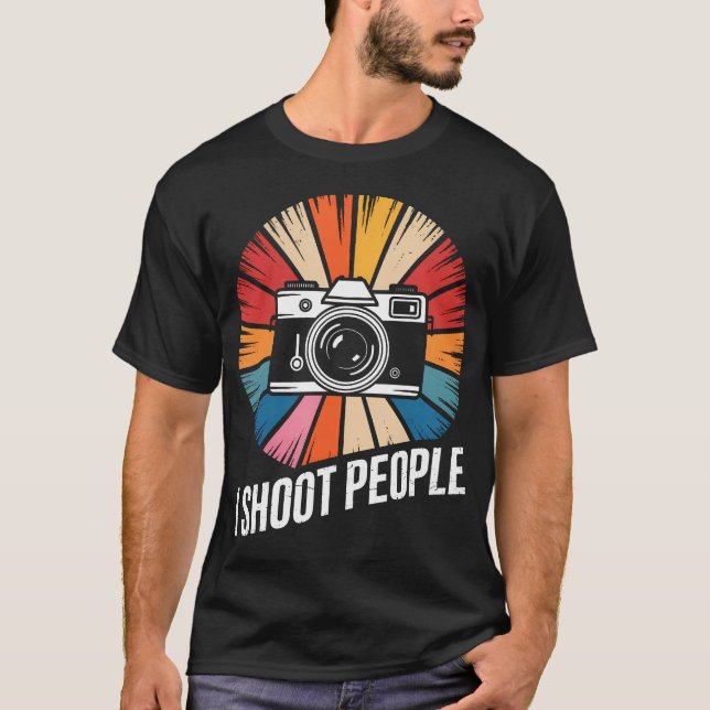 Camiseta I Shoot People Funny Camera Photography Retro Wome (Frente)