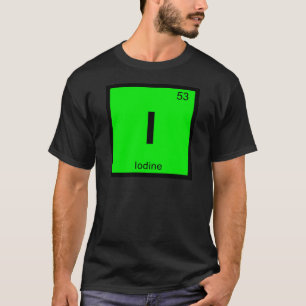 Camiseta I - Símbolo de Mesa periódica da química do iodo