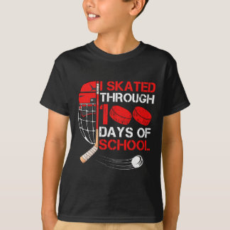 Camiseta I Skated Through 100 Days Of School Ice Hockey Fan