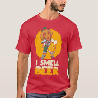 Camiseta I smell beer dog in Bavarian oufit German Party