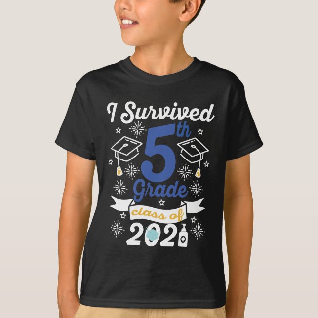 Camiseta I Sobreviveu À Classe 5 De 2021 Quinto Grau  (Frente)