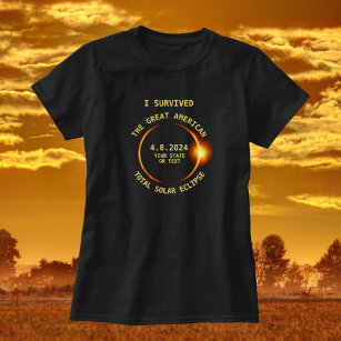 Camiseta I Sobreviveu ao Total Solar Eclipse 4/8/2024 EUA