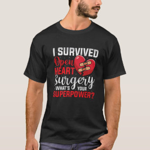 Camiseta I Sobrevivi a Cirurgia de Coração Aberta Cirurgia