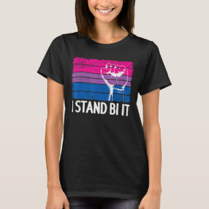 Camiseta I Stand Bi It Bisexual Pride Fist Rainbow Flag Bi