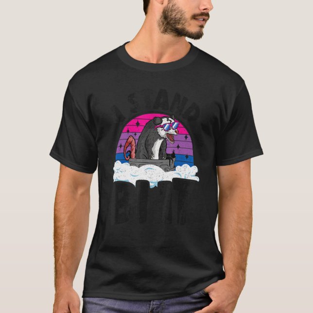Camiseta I Stand Bi It Ocum Bisexual Pride Flag Rainbow (Frente)