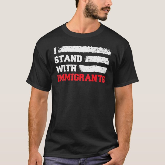 Camiseta I-Stand With Imigrantes Outfits Usa Flag Tee Usa T (Frente)