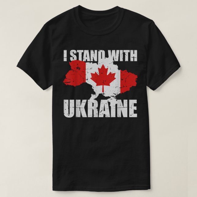 Camiseta I Stand With Ukraine Canada Support Ukrainian Stro (Frente do Design)
