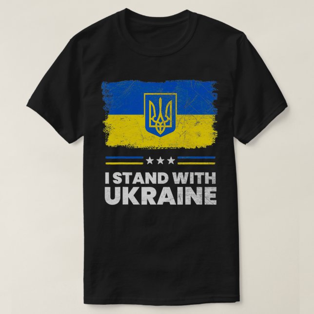 Camiseta I Stand With Ukraine Flag  Ukrainian Flag  Ukraine (Frente do Design)