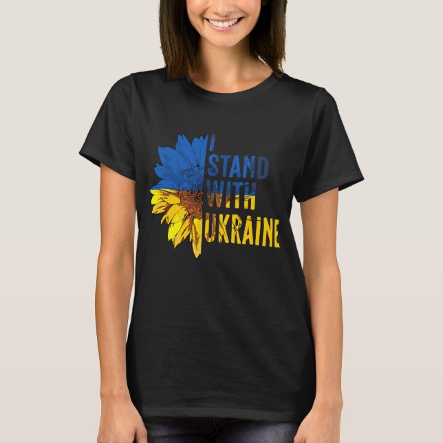 Camiseta I stand with Ukraine. Sunflower symbol of Peace.  (Frente)