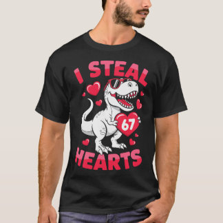 Camiseta I Steal 67 Hearts Funny 67 Valentine Dinosaur Men