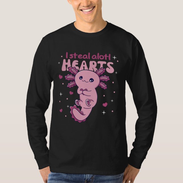 Camiseta I Steal Alotl Hearts Valentine s Day Pun Axolotl (Frente)