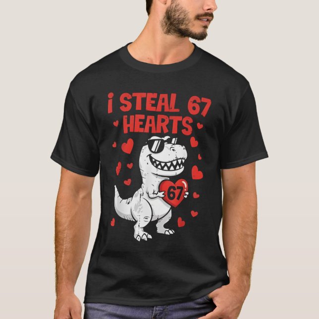 Camiseta I Steal Hearts Dino Boys Dinosaur Valentines 67 To (Frente)