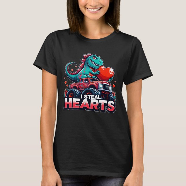 Camiseta I Steal Hearts Dinossaur Namorados 2024 (Frente)