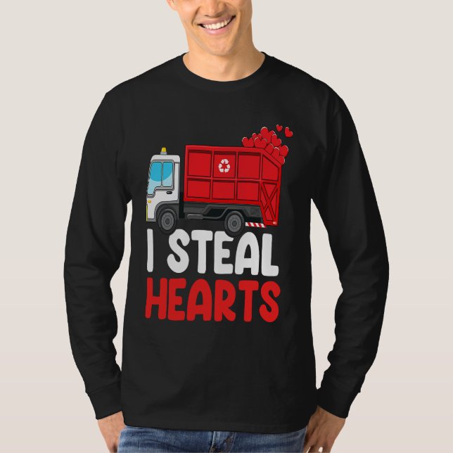 Camiseta I Steal Hearts Garbage Truck Valentines Day  For F (Frente)