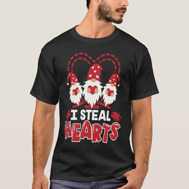 Camiseta i steal hearts gnomes Valentines Day (Frente)