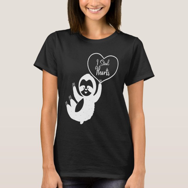 Camiseta I Steal Hearts Sloth  Valentines Day  1 (Frente)