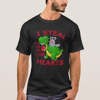 Camiseta I Steal Hearts Sorry Girls Mommy My Valentine Dino