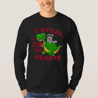 Camiseta I Steal Hearts Sorry Girls Mommy My Valentine Dino