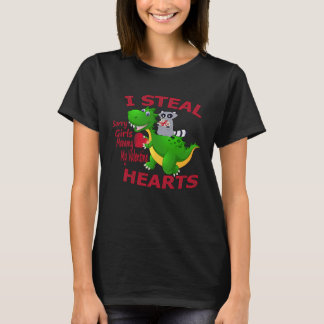 Camiseta I Steal Hearts Sorry Girls Mommy My Valentine Dino