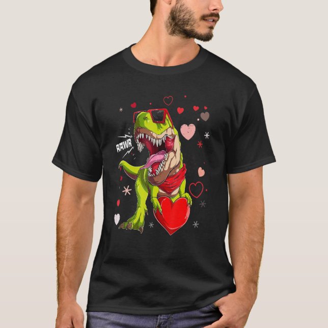 Camiseta I Steal Hearts T rex Dinosaur Valentines Day Men K (Frente)