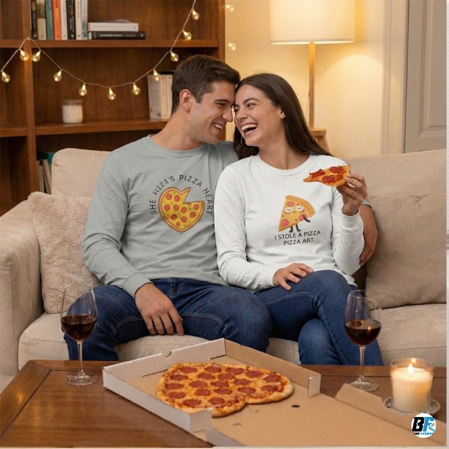 Camiseta I Stole A Pizza His Heart Funny Couples Matching (Criador carregado)