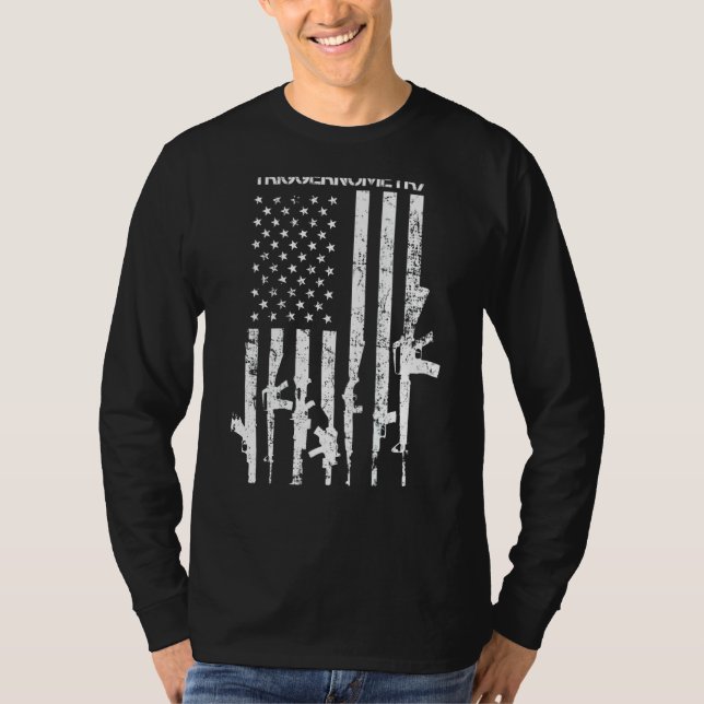 Camiseta I Stuart Triggernometry Funny Gun Pro Guns Flag O (Frente)