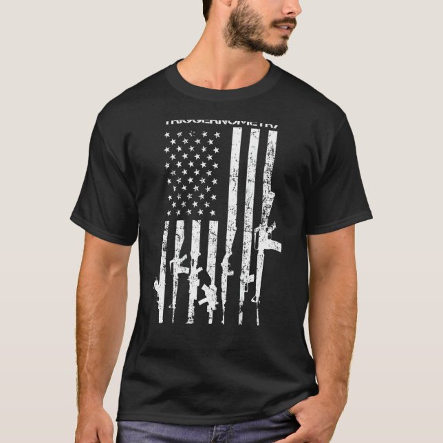 Camiseta I Stuart Triggernometry Funny Gun Pro Guns Flag O (Frente)
