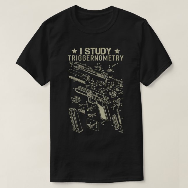 Camiseta I Stuart Triggernometry Gun Segunda Emenda USA Fl (Frente do Design)