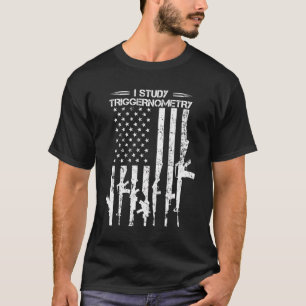 Camiseta I Study Triggernomtry Usa Flag Pro Guns Desenhando