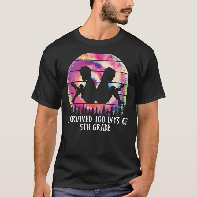 CAMISETA I SURVIVED 100 DAYS OF 5TH GRADE TEACHER SCHOOL (Frente)