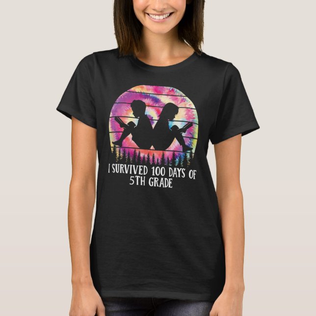 CAMISETA I SURVIVED 100 DAYS OF 5TH GRADE TEACHER SCHOOL (Frente)