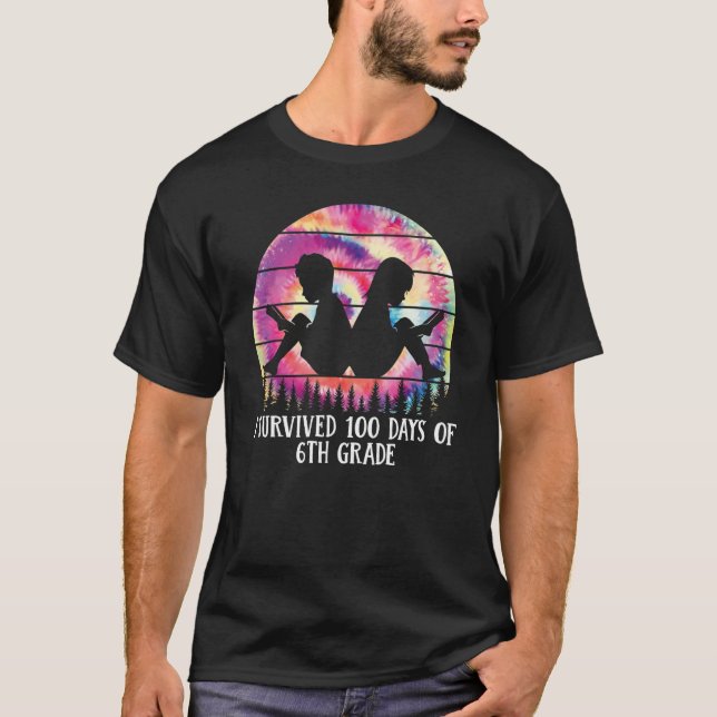 CAMISETA I SURVIVED 100 DAYS OF 6TH GRADE TEACHER SCHOOL (Frente)