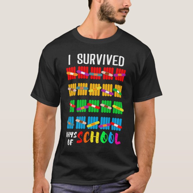 Camiseta I Survived 100 Days of School Students Teachers (Frente)