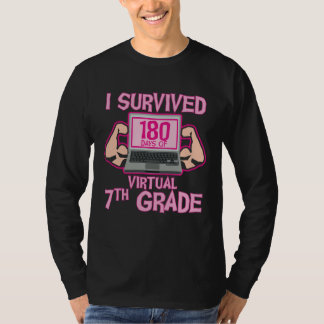 Camiseta I Survived 180 Days of Virtual 7th Grade Last Day