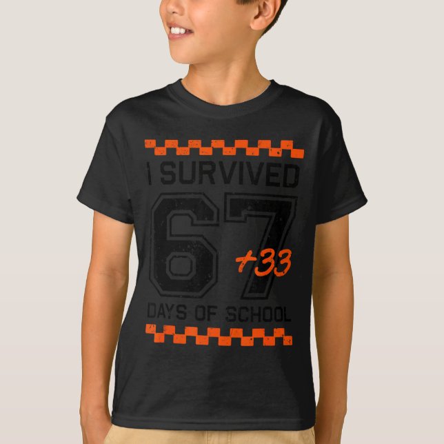 Camiseta I Survived 67 + 33 Days Of School 100th Day Math S (Frente)