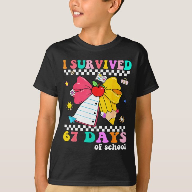 Camiseta I Survived 67 Day Of School Notebook Teachers And  (Frente)