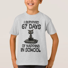 Camiseta I Survived 67 Days Of Napping, Funny Cat Meme