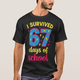 Camiseta I Survived 67 Days Of School 100 Days Brainrot Six
