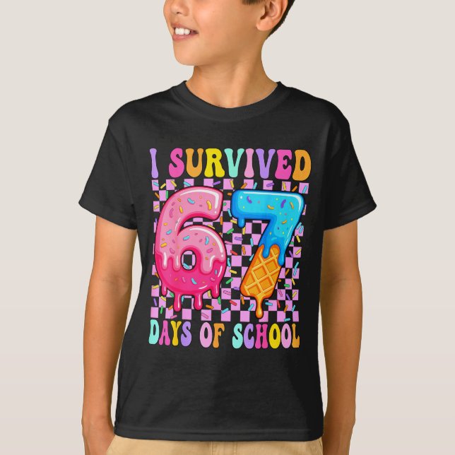 Camiseta I Survived 67 Days Of School 100 Days Of School Te (Frente)